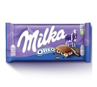 Milka with OREO Chocolate Bar, Alpine Milk Chocolate with OREO Filling, 100g