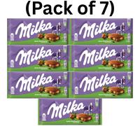 Milka Whole Hazelnut Chocolate 95g Creamy Smooth & Nutty Chocolate (Pack Of 7)