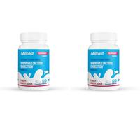 Milkaid Lactase Enzyme Chewable Tablets for Lactose Intolerance Relief, Prevents Gas, Bloating & Diarrhoea, Gluten Free & Vegan, Rasberry, 120 Count (Pack of 2)