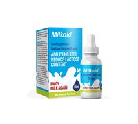 Milkaid Lactase Enzyme Drops 15ml - Lactose Intolerance Relief - Reduces Milk Lactose - Unflavoured