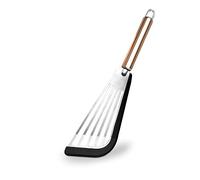 Milkary Stainless Spatula for Nonstick Cookware, Flexible Metal Fish Turner with Soft Silicone Edge, Slotted Spatula for Cooking Scrapping, Flipping, Frying, Turning Foods