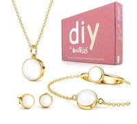 Milkies DIY Breastmilk Jewellery Kit Circle of Life 12mm Complete Set | Necklace + Bracelet + Ring + EarRings to make yourself, personalised keepsake and birth gift
