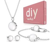 Milkies DIY Breastmilk Jewellery Kit Circle of Life 12mm Complete Set | Necklace + Bracelet + Ring + EarRings to make yourself, personalised keepsake and birth gift