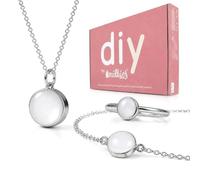 Milkies DIY Breastmilk Jewellery Kit Circle of Life 12mm Complete Set | Necklace + Bracelet + Ring to make yourself, personalised keepsake and birth gift
