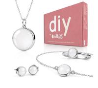 Milkies DIY Breastmilk Jewellery Kit Circle of Life 18mm Complete Set | Necklace + Bracelet + Ring + EarRings to make yourself, personalised keepsake and birth gift