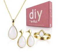 Milkies DIY Breastmilk Jewellery Kit Together Complete Set | Necklace + EarRings + Ring to make yourself, personalised keepsake and birth gift