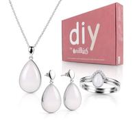 Milkies DIY Breastmilk Jewellery Kit Together Complete Set | Necklace + EarRings + Ring to make yourself, personalised keepsake and birth gift