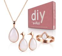 Milkies DIY Breastmilk Jewellery Kit Together Complete Set | Necklace + EarRings + Ring to make yourself, personalised keepsake and birth gift