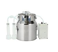 Milking Machine Vacuum Pulsation Electric Milker for Goat & Cow, Portable Stainless Steel Bucket, High Efficiency 14L Capacity