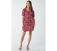 Milkmaid Square Neck Puff Sleeve Mini Dress Blue Vanilla Red 8