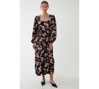 Milkmaid Square Neck Trapeze Midi Dress Blue Vanilla Black 10