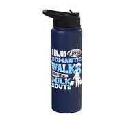 Milkman Dairy Farmer Long Romantic Walks On The Milk Route Stainless Steel Insulated Water Bottle