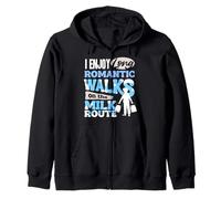 Milkman Dairy Farmer Long Romantic Walks On The Milk Route Zip Hoodie