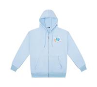 Milkmochabear Blue Clouds Snapshot Hoodie S Authorized Merchandise Cute Unisex Drop Shoulder Soft Oversized Full-Zip Top for Women and Men Polyester Cotton Spandex Blend Polaroid