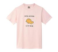 Milkmochabear Doing Nothing Pink T-Shirt with Mocha Authorized Merchandise Cute 2XL Unisex Tee for Men and Women Casual Comfy Screen Printed Brown Bear Character Cotton Polyester Blend