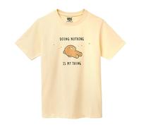 Milkmochabear Doing Nothing Yellow T-Shirt with Mocha Authorized Merchandise Cute M Unisex Tee for Men and Women Casual Comfy Screen Printed Brown Bear Character Cotton Polyester Blend