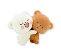 Milkmochabear Milk and Mocha Hugging Figurine Authentic Collectible 4.05" x 2.95" x 2.01" Inches Merchandise Vinyl Figure Decoration Gift Cute Adorable (Ages 15+)
