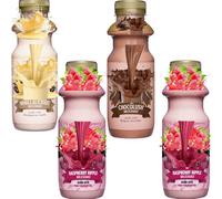 Milkshake - Chocolush, Vanillalicious & Raspberry Ripple 330ml - Creamy & Delicious Flavoured Drinks - Sknur (4 x Bottle, Random Mixed)