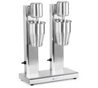 Royal Catering RCPMS-160S Milkshake Machine Double 2 X 1 L 15,000 rpm Stainless Steel Milk Shaker (160W, 2x4 Ventilation Slots)