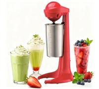 Milkshake Maker, 100W Milk Frother with 500ml Stainless Steel Cup, 2-Speed Settings for Shakes, Cocktails, Frappes, Omelettes & Blends
