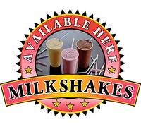 Milkshake Sold Here Sticker - Catering Sign Window Cafe Ice Cream Vinyl Decal (Large 400 x 520mm)