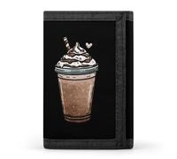 Milkshakes Chocolate Ice Cream Men's Trifold Wallet Minimalist Slim Wallets with Card Holder Keychain