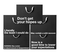 MilkToast Brands Black Funny Gift Bags Set of 5 - Large 16 x 6 x 12 Inch Kraft Gift Bags with Snarky Sayings - Reusable Gag Gift Wrap for Birthdays, Holidays, Mother's Day, Father's Day