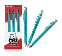 MilkToast Brands Funny Cat People Pens - 3PCS Retractable Sarcastic Ballpoint Pens with Hilarious Cat Quotes and Smooth Black Ink - Novelty Office Gag Gift for Coworkers and Friends