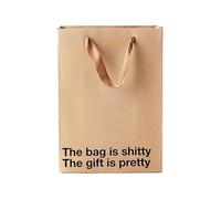 MilkToast Brands Funny Profanity Gift Bag - Medium Brown Kraft Paper Bags with Hilarious Snarky Sayings The Bag is Shitty. The Gift is Pretty. - Gag Gift Wrapping for Birthdays, (11 x 8 x 4 in.)
