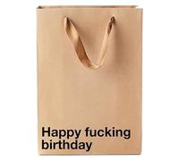 MilkToast Brands - Funny Profanity Gift Bag - Size 11" x 8" x 4" - Happy Birthday Size, Reusable Brown Kraft Paper for Christmas Gifts for Adults e