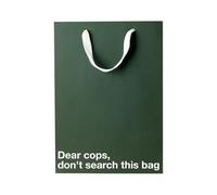 MilkToast Brands Funny Stoner Gift Bags - Medium Kraft Paper Gift Bag with Hilarious Snarky Sayings Dear Cops, Don't Search This Bag- Gag Gift Wrapping for Birthday (11 x 8 x 4 in)