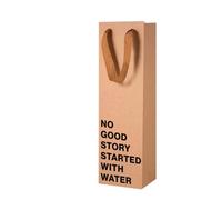 MilkToast Brands Funny Wine Gift Bag for Liquor Bottles, "Because No Good Story Started with Water" Saying Reusable Wine Bag, Kraft Alcohol Bag for Wine Gifts with Handles for Mother's Day, Father's