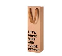 MilkToast Brands Funny Wine Gift Bag with Snarky Saying - Reusable Kraft Paper Wrap Bag (4.7″ x 3.5″ x 14″) with Sturdy Handles - Humorous Gag Gift for Wine Lovers, Parties