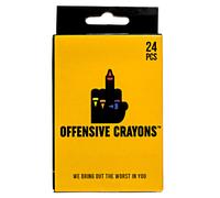 MilkToast Brands Offensive Crayons Original Edition 24-Count Adult Crayons with Sarcastic Sayings Funny Gag Gift for Adults Secret Santa Dark Hum