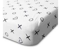 Milky Chic Fitted Baby Crib Sheets, Breathable Cotton Mattress Topper Sheet Set for Boys and Girls, Fits Standard Size Mattresses, Gray and White, 52x28x9 inches (White, Pack of 1)