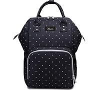 Milky Chic Mommy Diaper Bag- Waterproof USB Charging Port Stroller Straps Changing Pad (Dots)