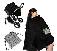 Milky Chic Nursing and Breastfeeding Poncho - Patent Pending 360 Full Coverage Wired Nursing Cover and Apron - Breathable, Soft Cotton - Carseat, Stroller Canopy - Multifunctional Baby Shower Gifts