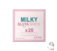 Milky Gluta White Soap 20x, Natural Milky Gluta Whitening Soap, Gluta Milk Whitening Soaps, MilkyGluta Whites Bar Soaps, Deep Cleanse, Firming and Brightening Skin (1)