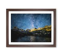 Milky Way Above Bishop California Painting Modern Art Framed Print | A2 Walnut Framed Wall Art | Ready to Hang | Modern Space Picture | Living Room Bedroom Lounge Office