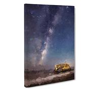 Milky Way Above Santa Cruz Beach Canvas Print | Gallery Wrapped 30mm Frame Wall Art | 30x20 inches | Ready to Hang | Abstract Seascape Picture | Living Room Bedroom Lounge Office