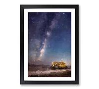 Milky Way Above Santa Cruz Beach in Abstract Framed Print | A2 Black Framed Wall Art | Ready to Hang | Abstract Space Picture | Living Room Bedroom Lounge Office