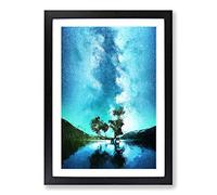 Milky Way Above Washington in Abstract Framed Print | A2 Black Framed Wall Art | Ready to Hang | Abstract Space Picture | Living Room Bedroom Lounge Office