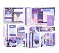 Milky Way Aesthetic Scrapbook Kit, 155Pcs Vintage Journal Supplies Gift Set | Vintage Milky Way Scrapbook Journal Kit, 155Pcs A6 Notebook Stickers Washi Tape for DIY Collage, Art Crafts & Decor