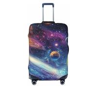 Milky Way and Starry Outer Space Elastic Travel Luggage Cover Suitcase Protector, Print Suitcase Baggage Cover Anti-Scratch