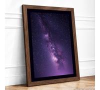 Milky Way Ascendant Minimalist Framed Wall Art Print A4 (29.7×21cm) Walnut, Wall Decor for Living Room, Bedroom, Office & Home, Ready to Hang, Art Gift