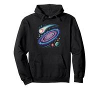 Milky Way Chaser Silhouette Person Valley Under Galaxy Core Pullover Hoodie
