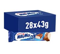 Milky Way Chocolate Bars, Nougat & Milk Chocolate Bulk Box, 28 x 43g, Ideal for Party Bag Fillers, Snacks or Hamper