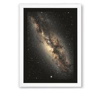 Milky Way Core Minimalist Framed Wall Art Print A2 (59.4×42cm) White, Wall Decor for Living Room, Bedroom, Office & Home, Ready to Hang, Art Gift