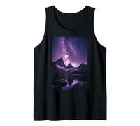 Milky Way Cosmic Mountain Lake Stargazing Scene Pnoto Art Tank Top