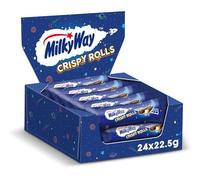 MILKY WAY Crispy Rolls, Milk Chocolate, Biscuit Snack bar, Single 22.5 g (1 x 24 Bars)